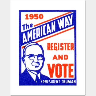 1950 Register and Vote for Truman Posters and Art